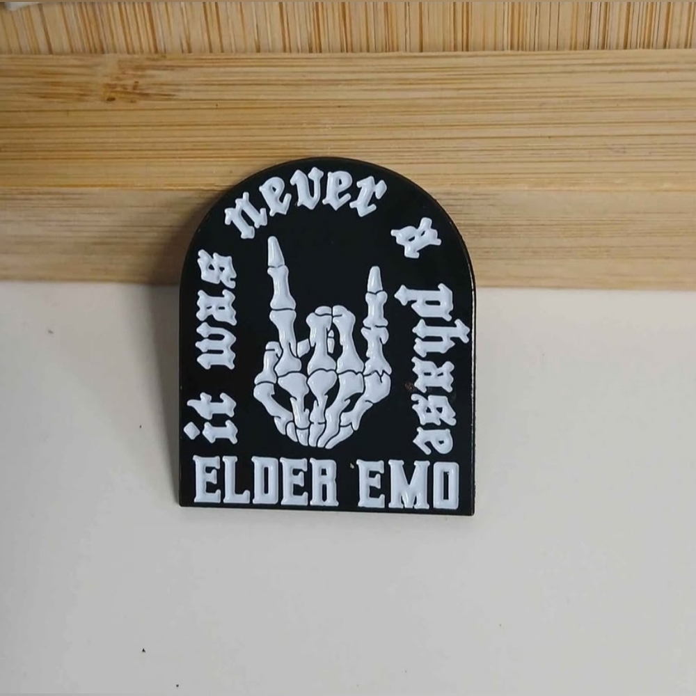 2/$14 Elder Emo Pin Badge Music Alternative Mens Womens